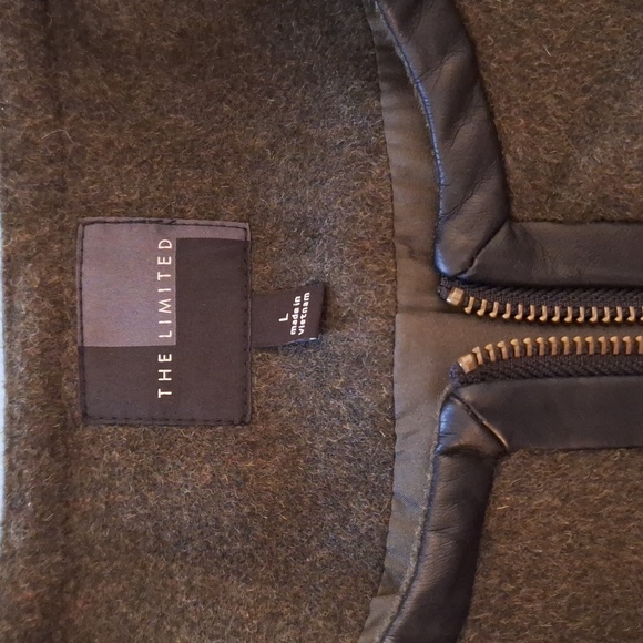 The Limited Green Blazer Jacket Leather Trim Business Casual - Picture 6 of 7